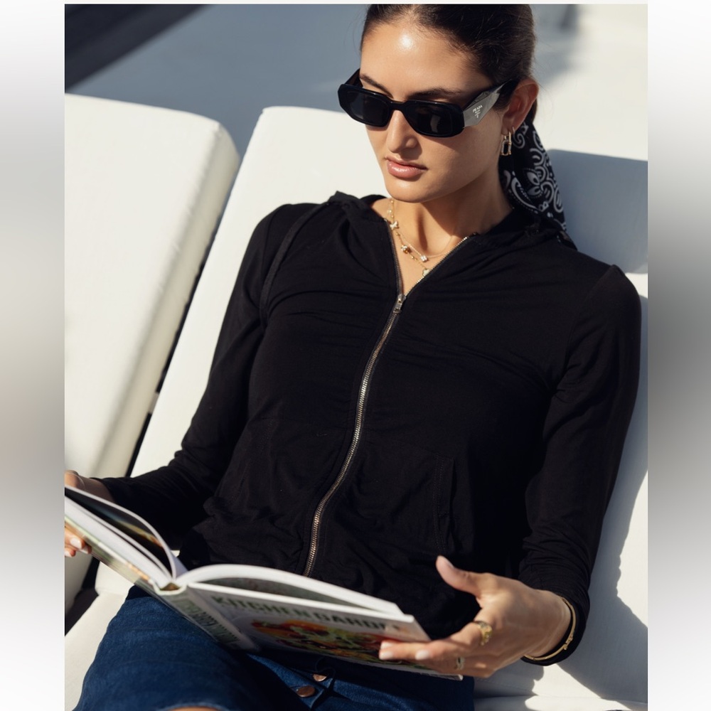 Bliss Modal Zip Hoodie Top